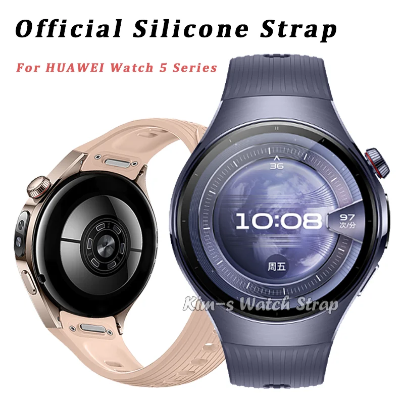 

Официальный силиконовый ремешок без зазоров для Huawei Watch 5, 46 мм, быстросъемная кнопка, спортивная резинка для Huawei Watch 5, 42 мм, браслет