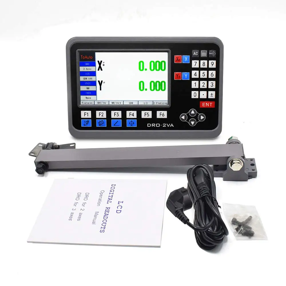 2 Axis  DRO LCD Display Digital Readout with 1/5um Resolution for Mill Lathe Boring CNC Machine