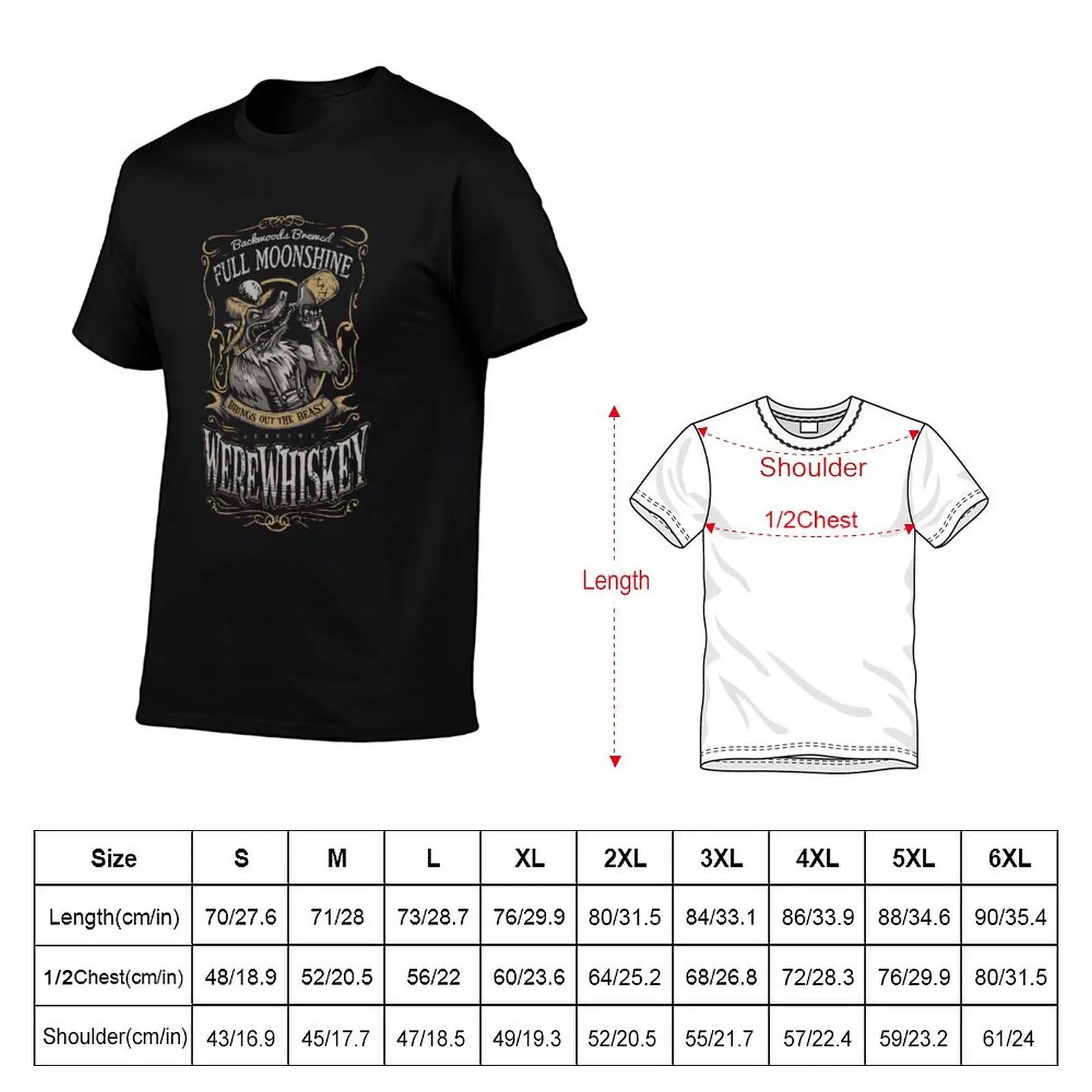 WereWhiskey T-Shirt t shirt for man t shirts for man pack cotton T-Shirt