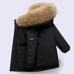 2024 Boys Velvet Thick Jackets Winter -30℃ Children's Parka Warm Cotton-Padded Outerwear Big Kids Thickening Coat Clothes 4-12Y