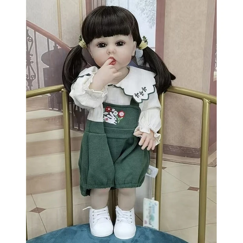 

NPK 55CM Erin full Body Reborn Toddler Girl Doll Lifelike Real Baby Doll with Romper Soft Touch body Christmas Gift for Children