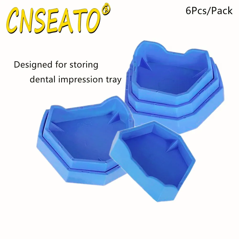 

6Pcs Dental Tray Base Set Teeth Plaster Model Former Base Impression Tray Silicone Rubber Base Notches Dentistry Lab Tool Kit