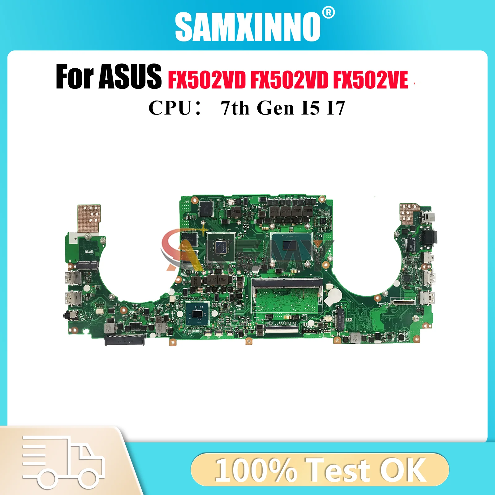 لوحة أم للكمبيوتر المحمول FX502VD لأجهزة ASUS TUF Gaming FX502VE FX502V FX502VD اللوحة الرئيسية للكمبيوتر المحمول مع وحدة المعالجة المركزية I5 I7 100% اختبارات موافق شحن سريع