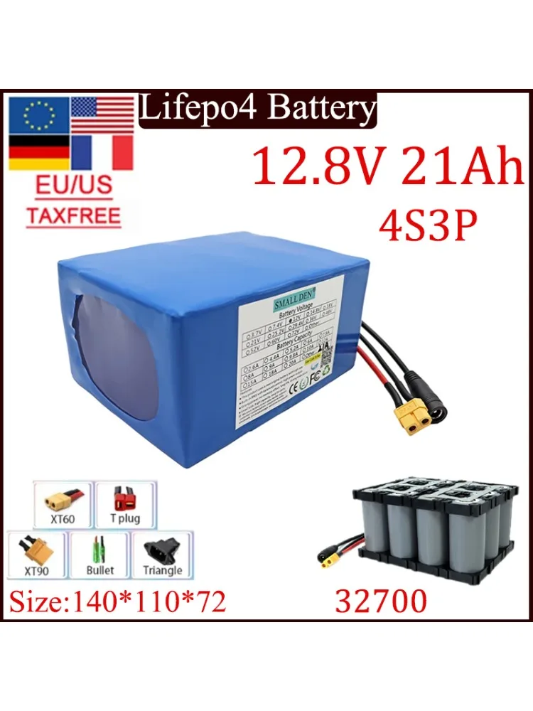 12.8V 21a Lifepo4 Accu 4S 3P-32700 Ingebouwde 30a Oplaad-En Ontlaadbalans Bms Speelgoedauto Zonne-Energie Golfkar 12Vsupply - afbeelding 2