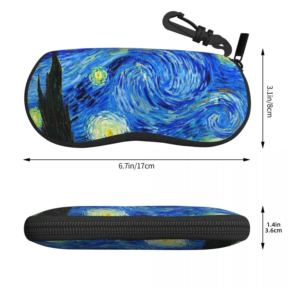 ليلة مرصعة بالنجوم بواسطة فان جوخ شل نظارات حافظة نظارات شمسية واقية صندوق النساء الرجال لينة حقيبة النظارات الحقيبة