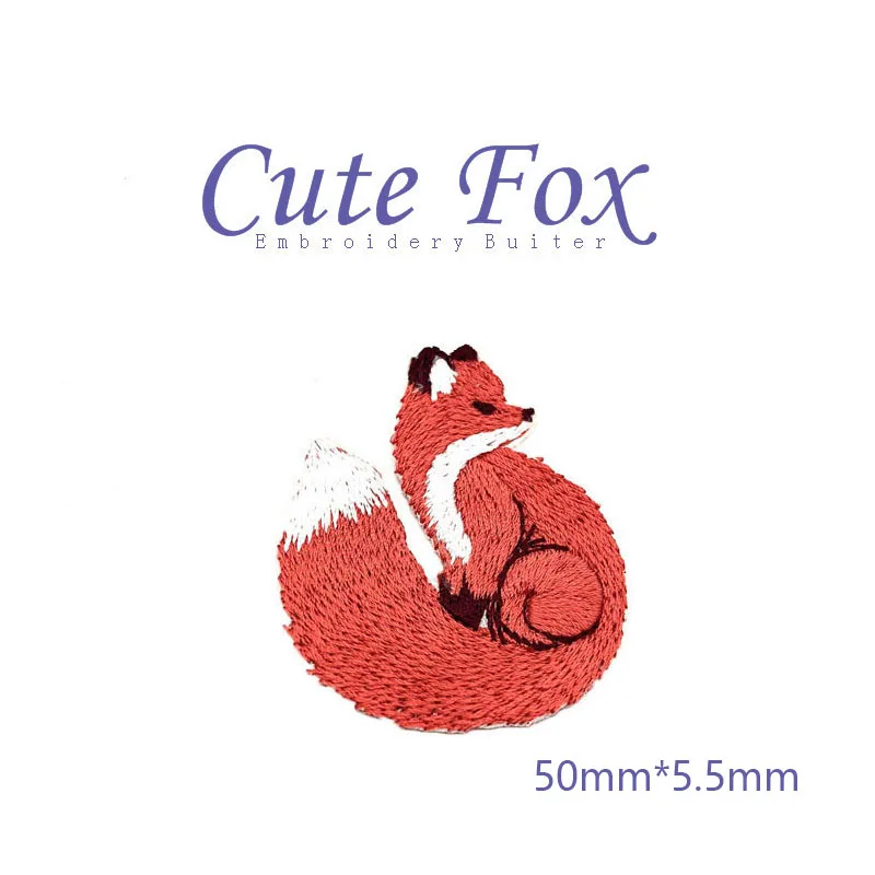 Fox Squirrel Iron  Patches For Clothing Kids Embroidery Appliques Parches Termoadhesivos Para Ropat DIY Sweing Accesorios Set