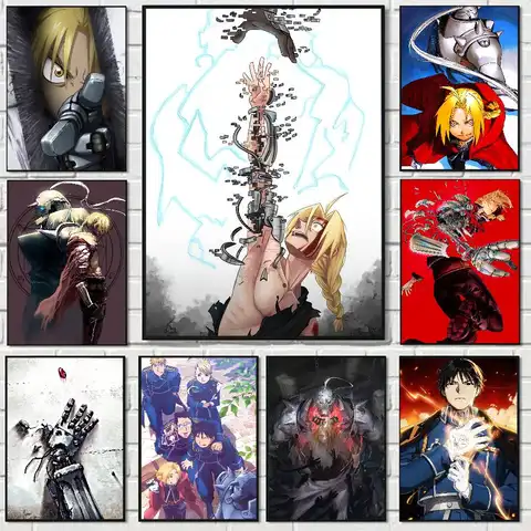 Anime Fullmetal Alchemist Anime Poster Wall Art For Home Bar Cafe Movie Theater Decor DIY Vintage Print For Un