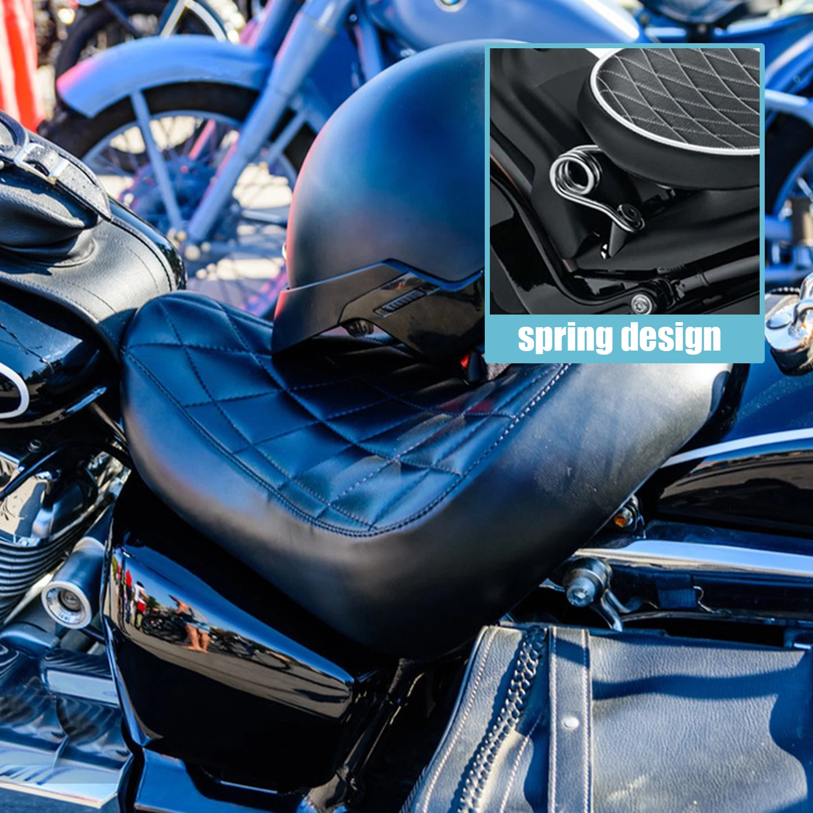 

Retro Motorcycle Solo Seat Bracket Mounting Kit Saddle Springs Durable Elasticity Multiple Colors