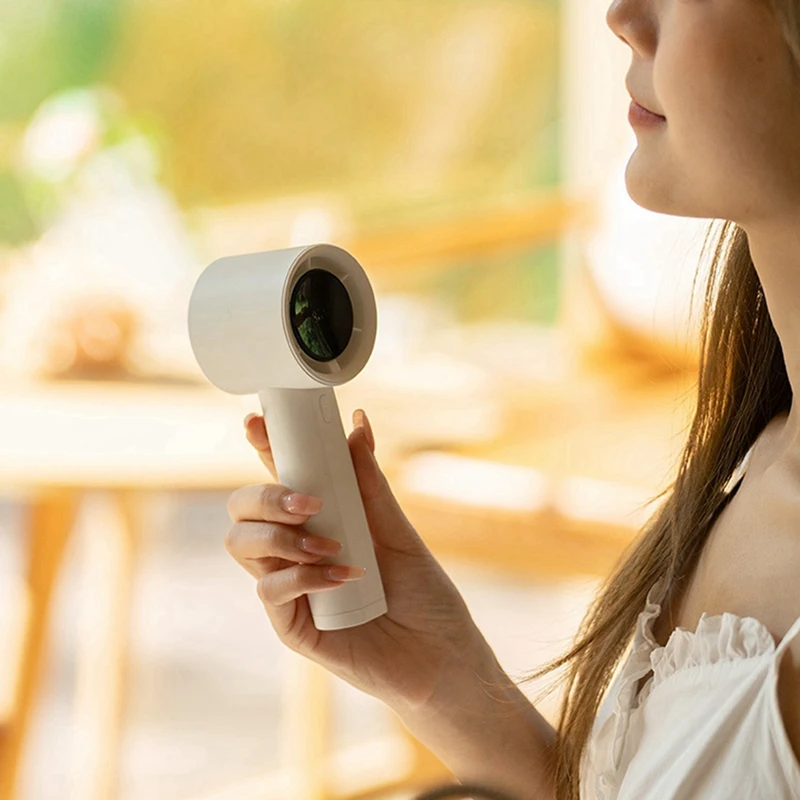 AB15-High Speed Handheld Fan Portable Small Electric Fan USB Charging High Wind Power Digital Display Desktop Fan