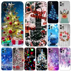 Christmas and New Year ，phone case for iphone，14 2020se 6 6s 7 8 plus x 10 XR XS 11 12 13 mini pro MAX soft black tpu back cover