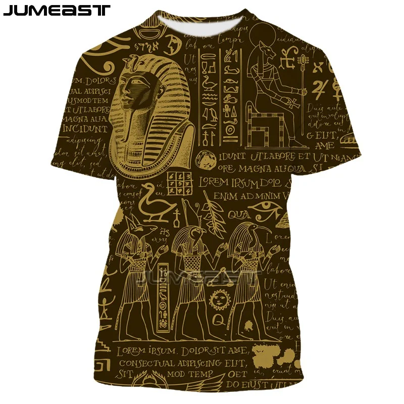 Men 3D Ancient Egyptian Statues Graphic T Shirt Vintag Streetwear Short Sleeve Tops Ancient Egyptian Print Gods Of Horus Clothes