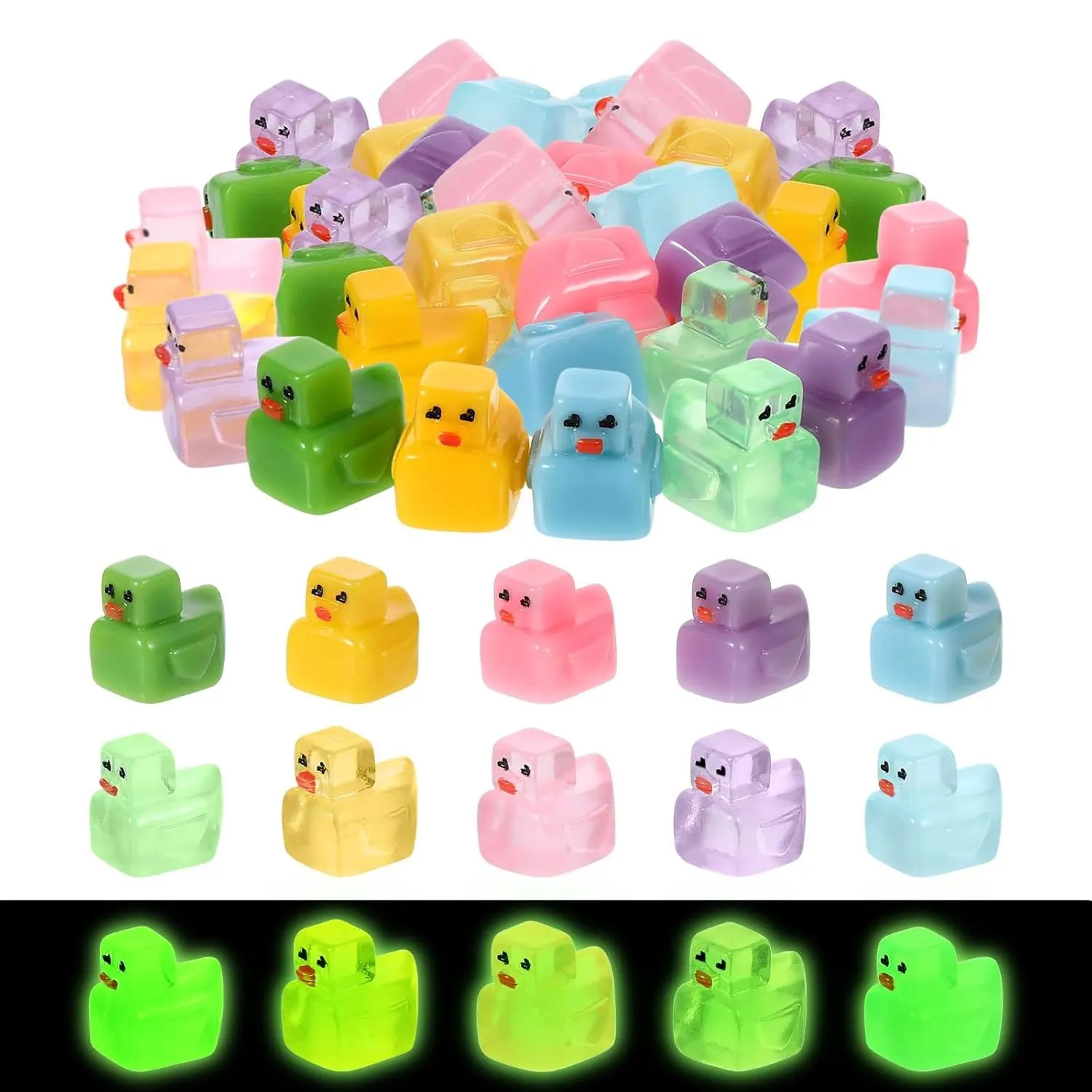 Multicolor Resin Mini Duck Figurine Waterproof Micro Landscape DIY Decor Ornament