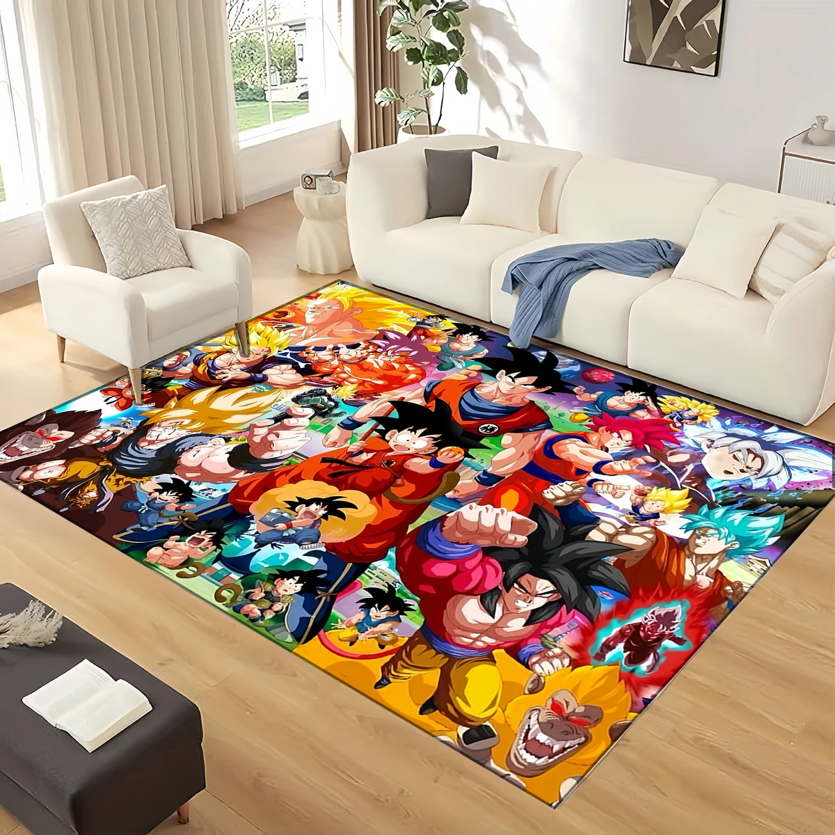3D D-Dragon B-Ball Style Vintage Anime Large Area Rug – Non-Slip Soft Carpet for Living Room, Bedroom, Gaming Room & Doormat