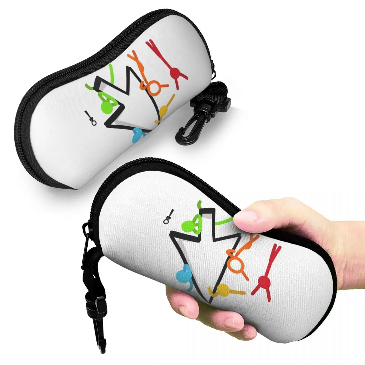 

Alan Becker Five Stick Figures With Fire Mouse Pickaxe Shell Glasses Case Protective Sunglasses Box Women Men Soft Eyeglass Bag