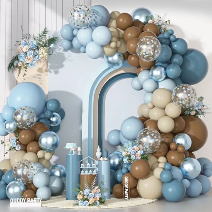 

Dusty Balloons Garl Arch Kit, Different Sizes 18 12 10 5 Inch Pastel Tan Coffee S White Latex Confetti Balloon for Bear Baby Sh