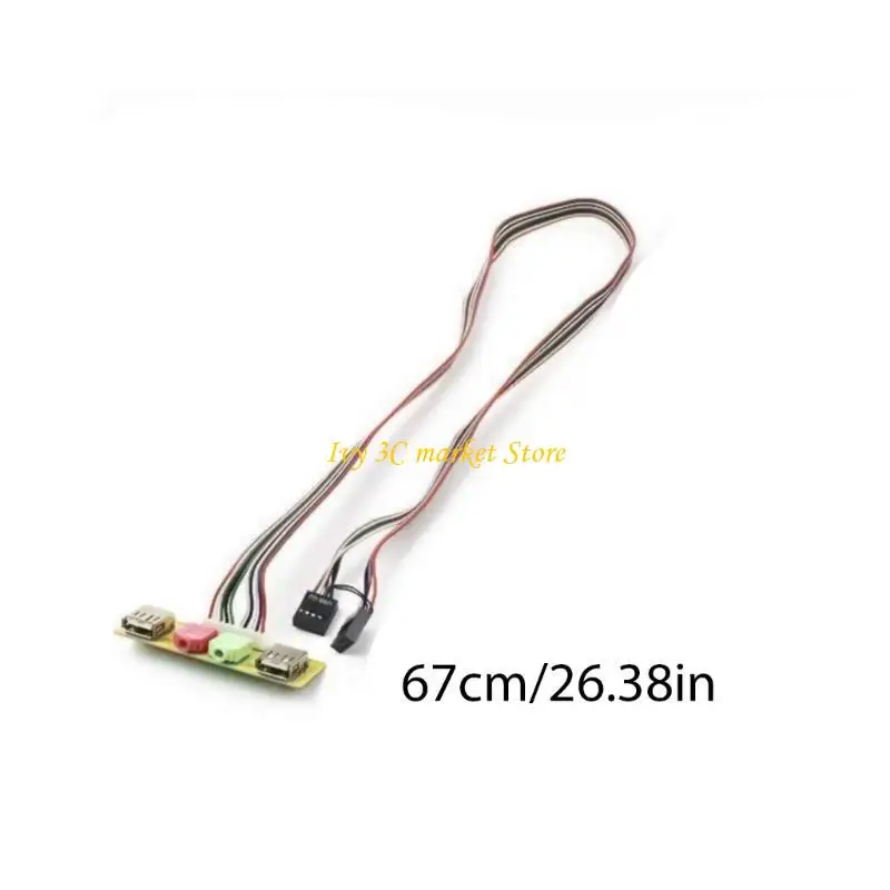 Painel frontal extensão da placa -mãe PC D7YCC e microfones USB2.0 e microfones 3,5 mm