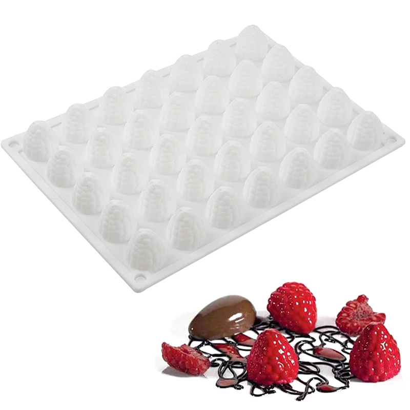 New 3D Raspberry Fruit Ice Cream Silicone Mold DIY Pudding Chocolate Mousse Mould Dessert Cake Decoration Tool Pastry Baking Pan