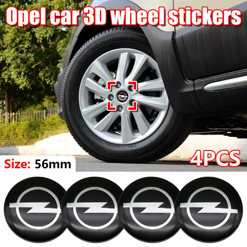 4Pcs 56mm 60mm Car Wheel Center Hub Caps Cover Rim Badge Sticker For Opel Astra Grandland Corsa Mokka Frontera Insignia Zafira