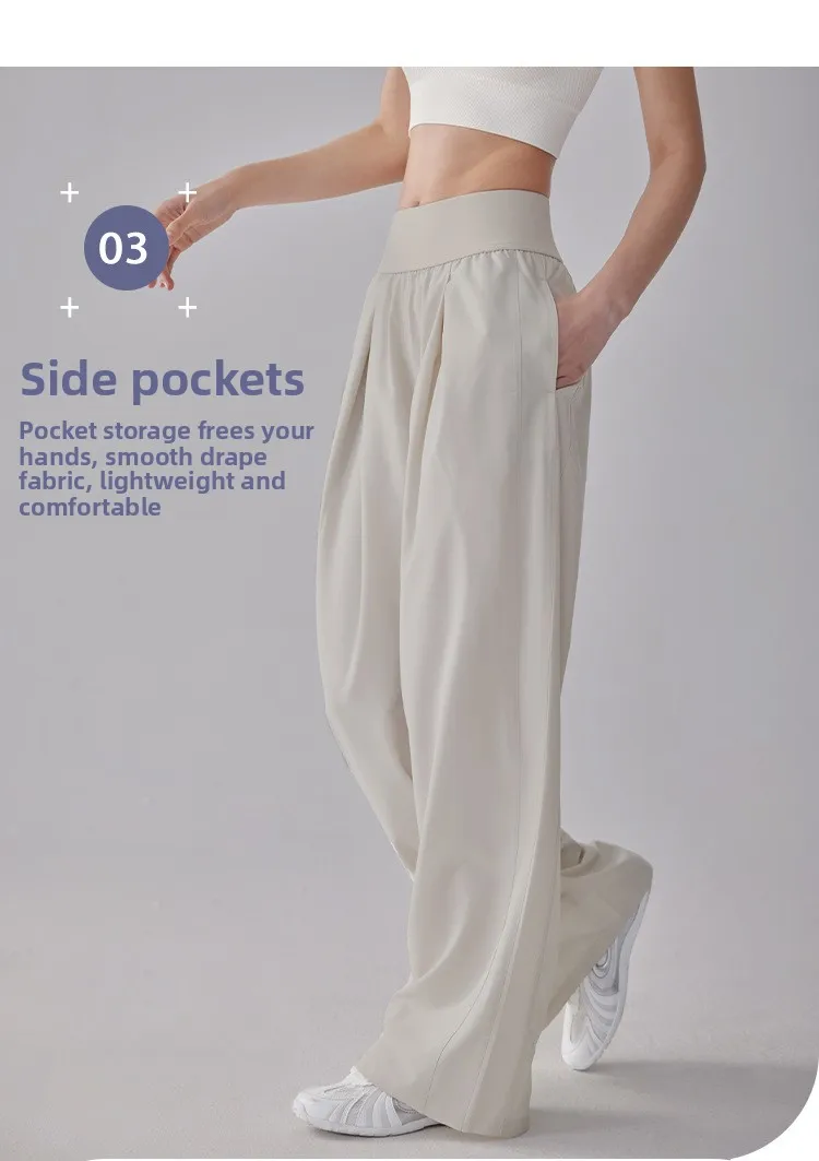 Quick-Dry Wide Leg Pants for Women, Loose Straight Fit for Yoga, Running and Casual Wear — detail 6