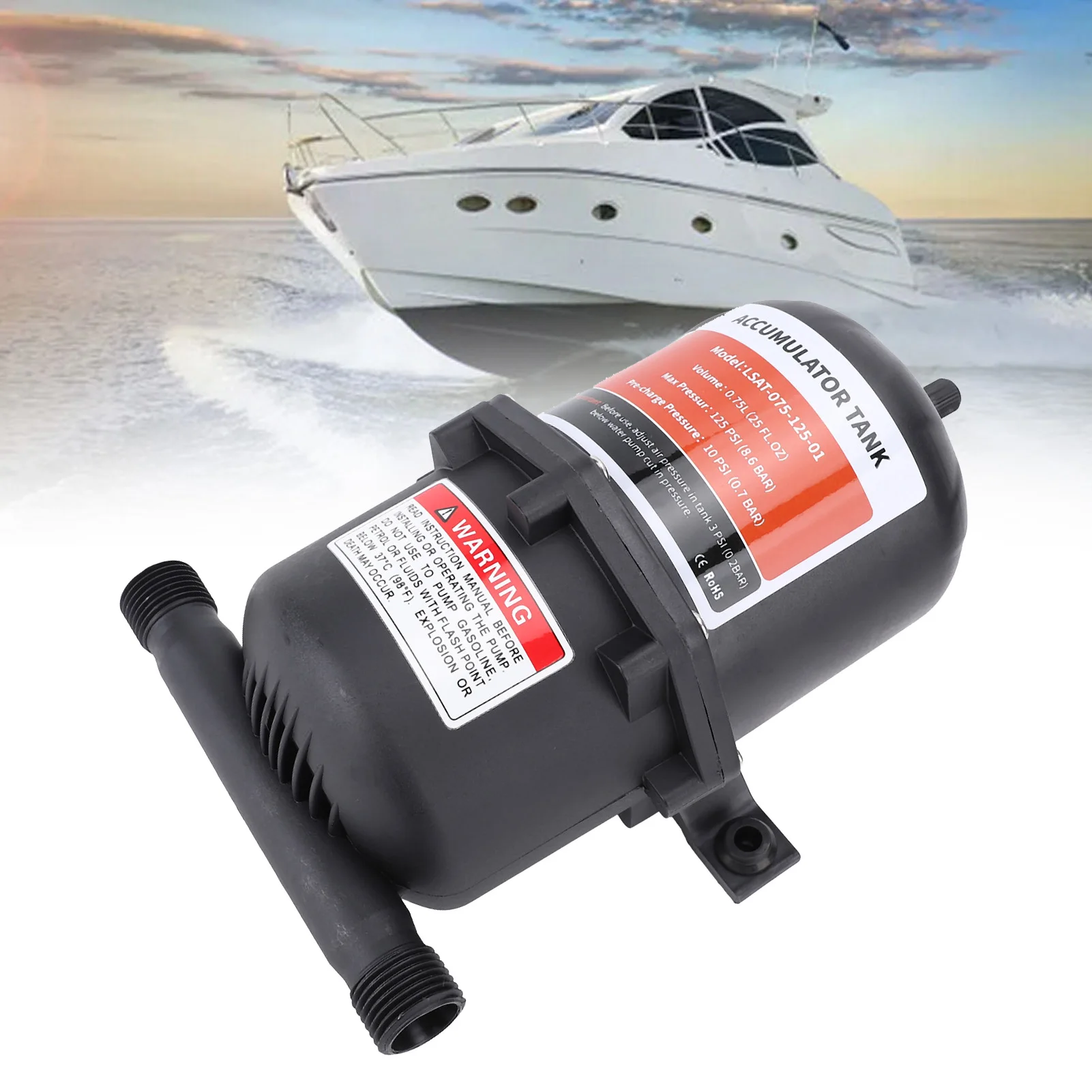 Small Pressure  Accumulator  1/2 Inch MNPT Car Tire Valve 0.75L High Efficiency Thread Connection for Liquid Conveying