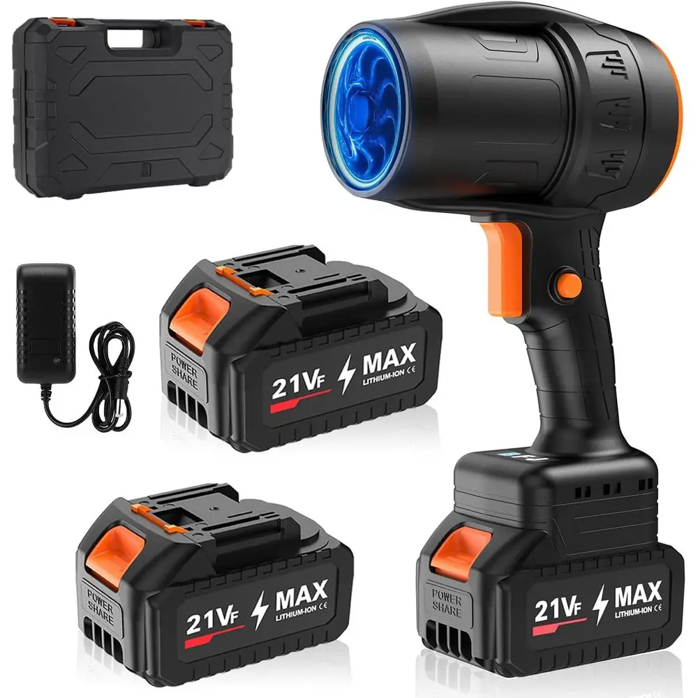 

Ручной электрический вентилятор CordlLea — мини-турбоструйный вентилятор емкостью 500 000 об/мин с аккумуляторами 2 × 4,0 Ач, легкий вес или патио, лужайка, Gara