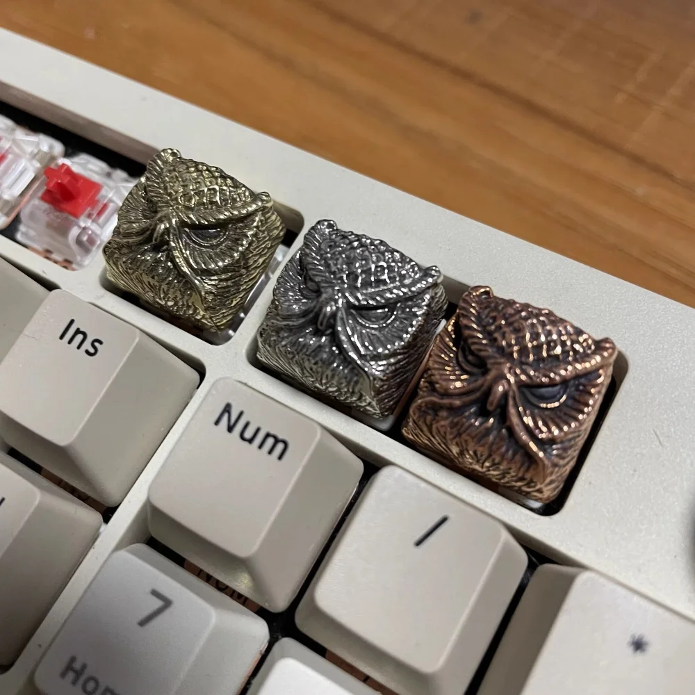 Pure Copper Point Keycap Owl Original Personality Customized Artisan Keycaps Cross Axis Universal Mechanical Keyboard Accessory