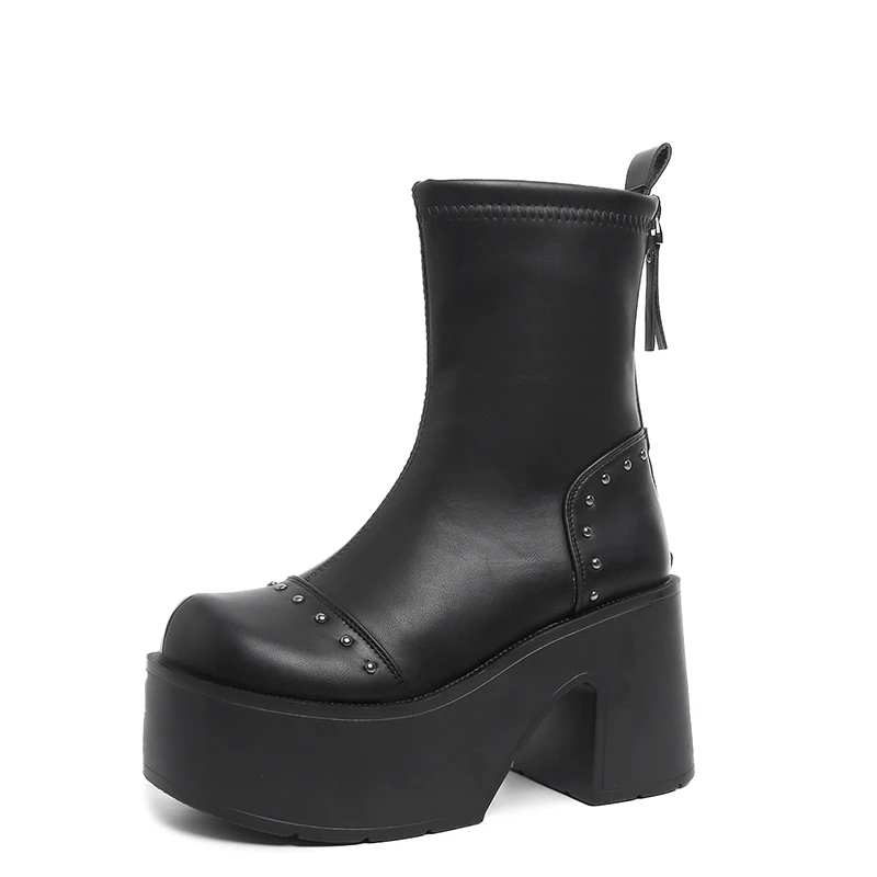 

Женские ботильоны 9,5 см, обувь на высоком каблуке, 2021, дизайнерские короткие зимние ботинки «Челси», новая мода, готические Mujer Botas