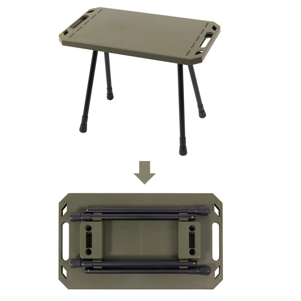 

Folding Camping Table with Carry Bag, Height Adjustable Lightweight Desk, Two-Sides Hanging Cookware Table for Hiking, Picnic