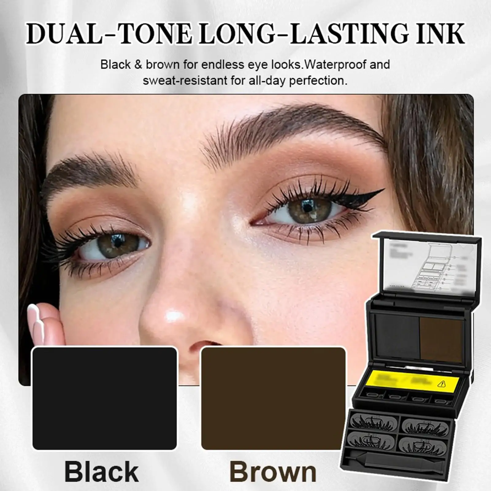 Eye Makeup Kit for Women Waterproof Smudge Proof Eyelash Stamps Kit for Women Teen Girls Travel Home Dating Business Trip Beauty