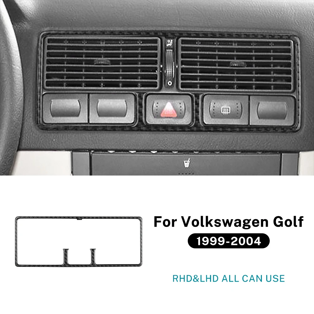 For Volkswagen VW Golf 4 Jetta Bora MK4 R32 GTI 1999-2004 Car Dashboard Panel Air Condition Outlet Headlight Carbon Fiber Trim view 3
