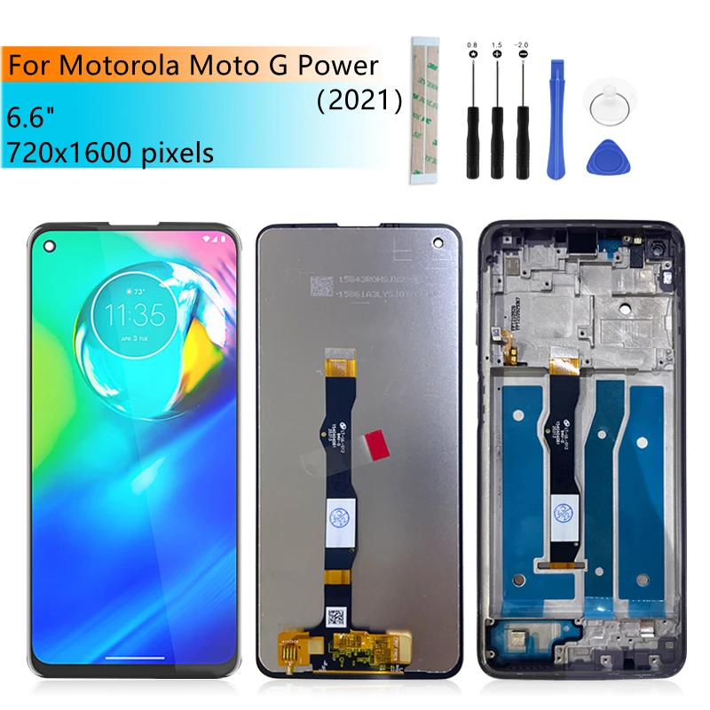 For Motorola Moto G Power 2021 LCD Display Touch Screen Digitizer Assembly With Frame Replacement Repair Parts 6.6\