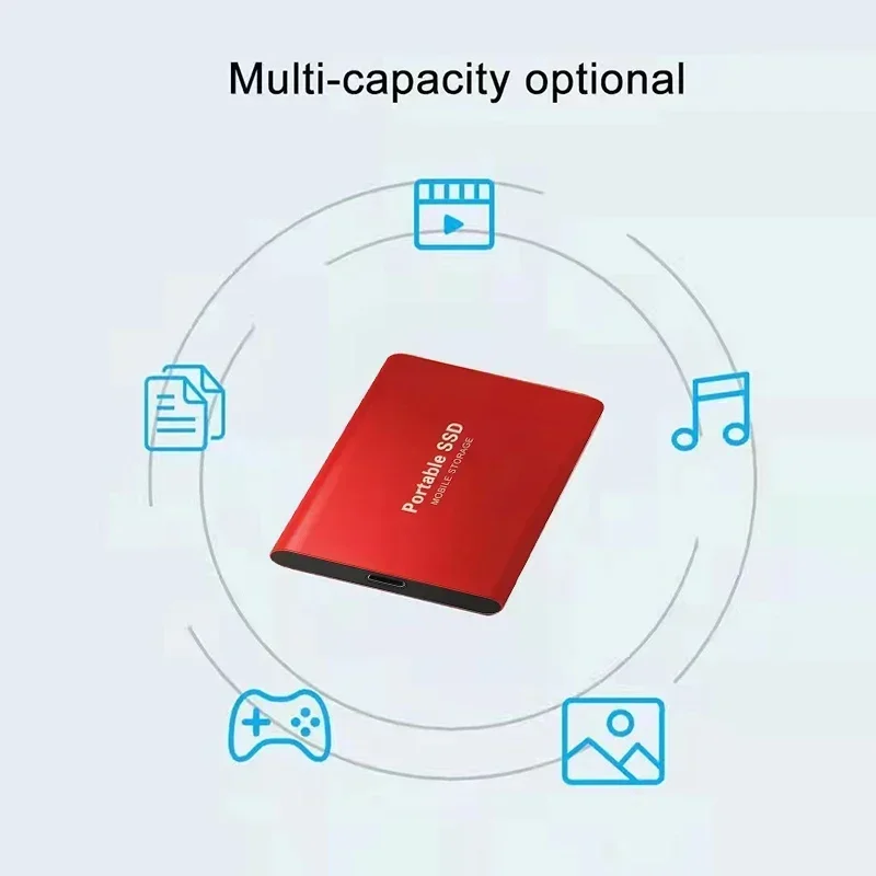 محرك الأقراص الصلبة الخارجي 1 تيرا بايت SSD محمول 2 تيرا بايت محرك الحالة الصلبة الأصلي USB 3.2/Type-C قرص صلب عالي السرعة للتخزين للكمبيوتر/Mac/الهاتف