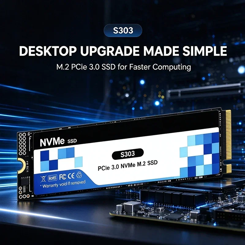 2026 New Original S303 M.2 SSD M.2 PCle 3.0 NVMe SSD High-speed 500GB 1TB 2TB 4TB SSD Internal Solid State for Desktop Laptop