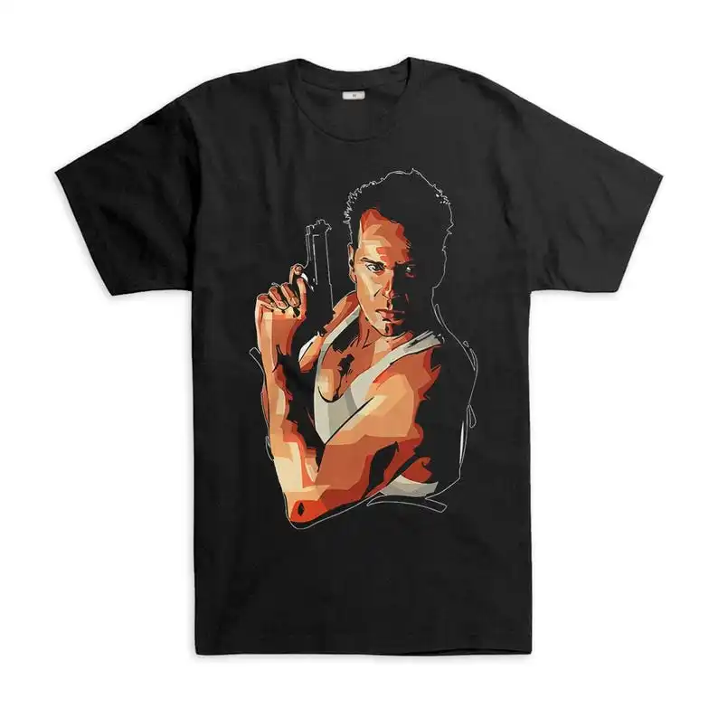 

Футболка Die Hard John McClane, рубашка Брюса Уиллиса, мужские и женские уличные футболки с коротким рукавом в стиле Харадзюку, дышащие