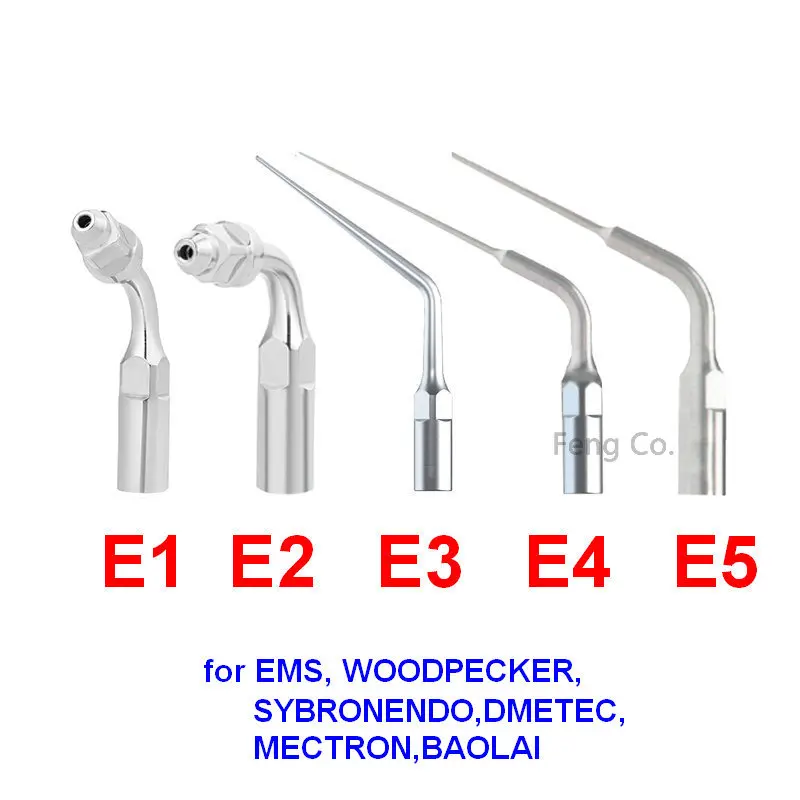 

5pcs Dental Ultrasonic Scaler Tips E1 E2 E3 E4 E5 Dental Endodontic Endo Tip fit EMS WOODPECKER Scaler Teeth Whitening Tools