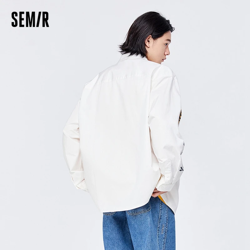 Semir Long-Sleeved Shirt Men Autumn 2022 New Oversize Korean Shirt Trend Graffiti Cool Cover Street Style