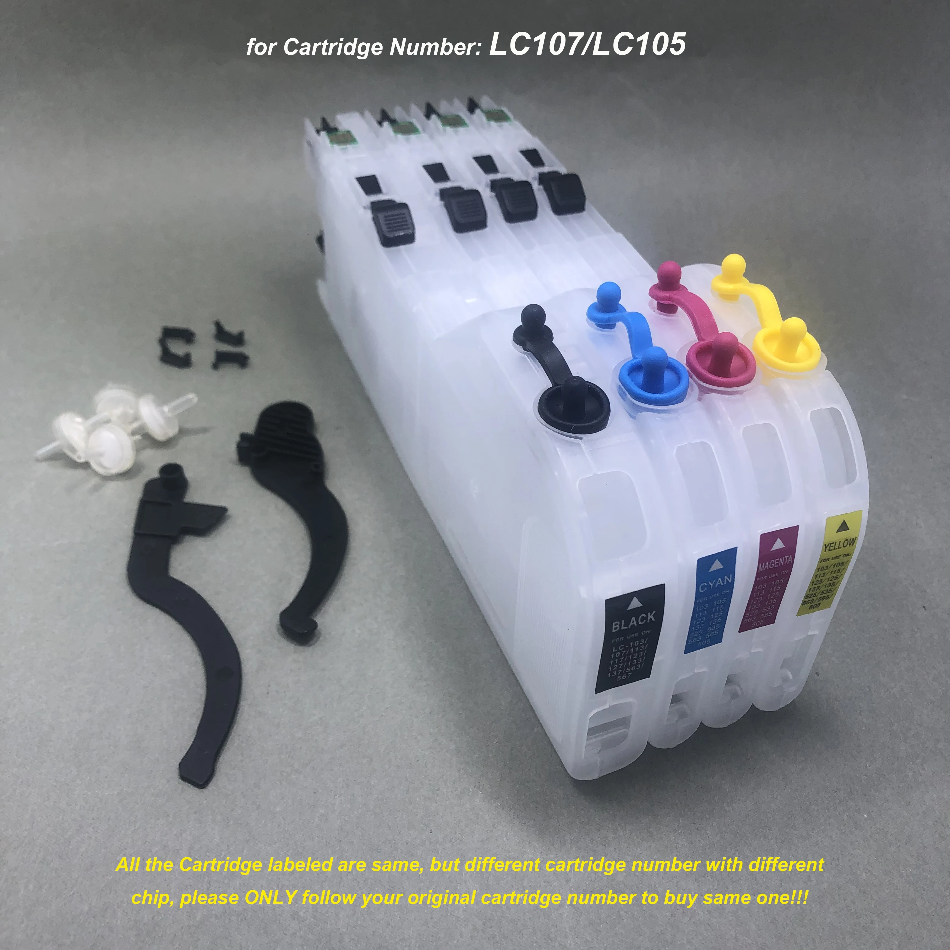 LC107 LC105 Long type Refillable Ink Cartridge with ARC for Brother MFC-J4410DW MFC-J4510DW MFC-J4610DW