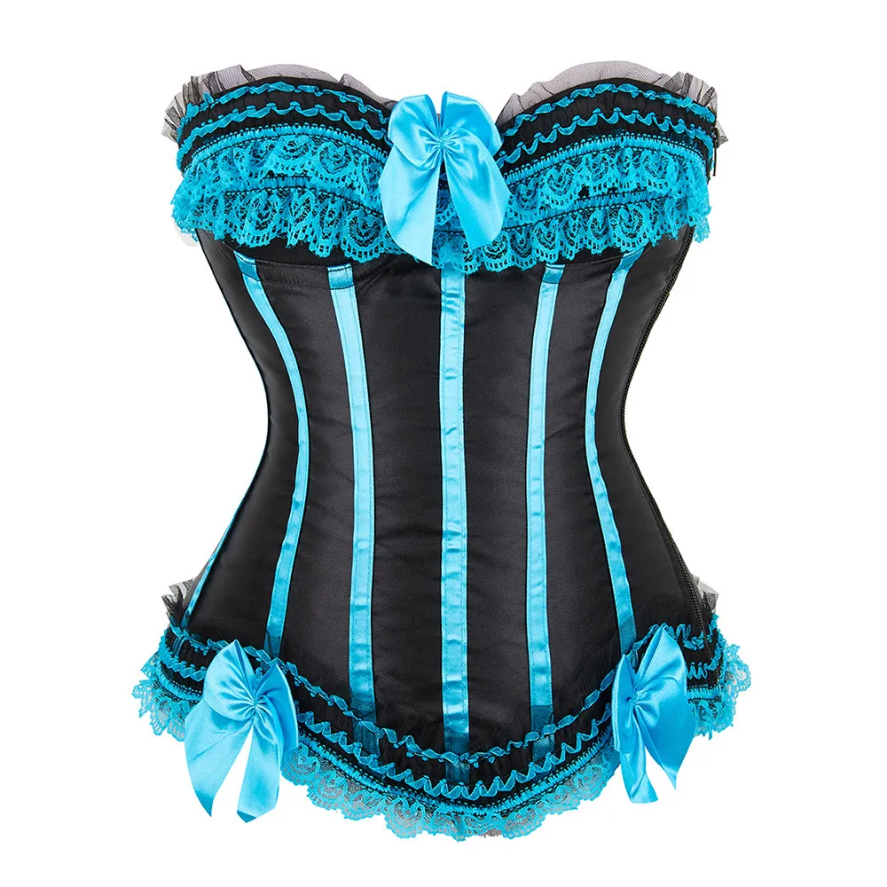 

Women's Corset Sexy Lace Bows Adorn Shoulder Straps The Corset Lovely Girl Court Body Shaper Tank Corsets Bustier Top Plus Size