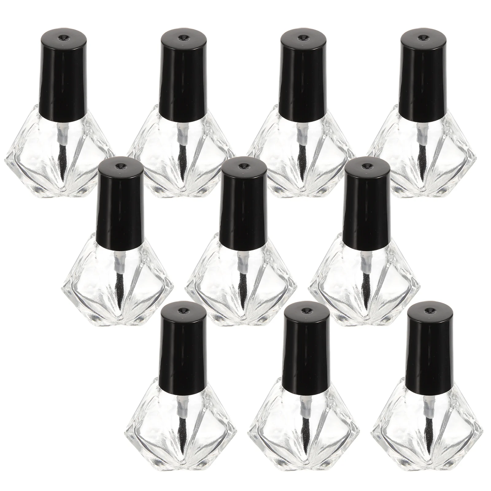 10 Pcs Nail Polish Container Bottles with Brush Empty Small Vials Gel Containers Sheer Reusable Gels Travel