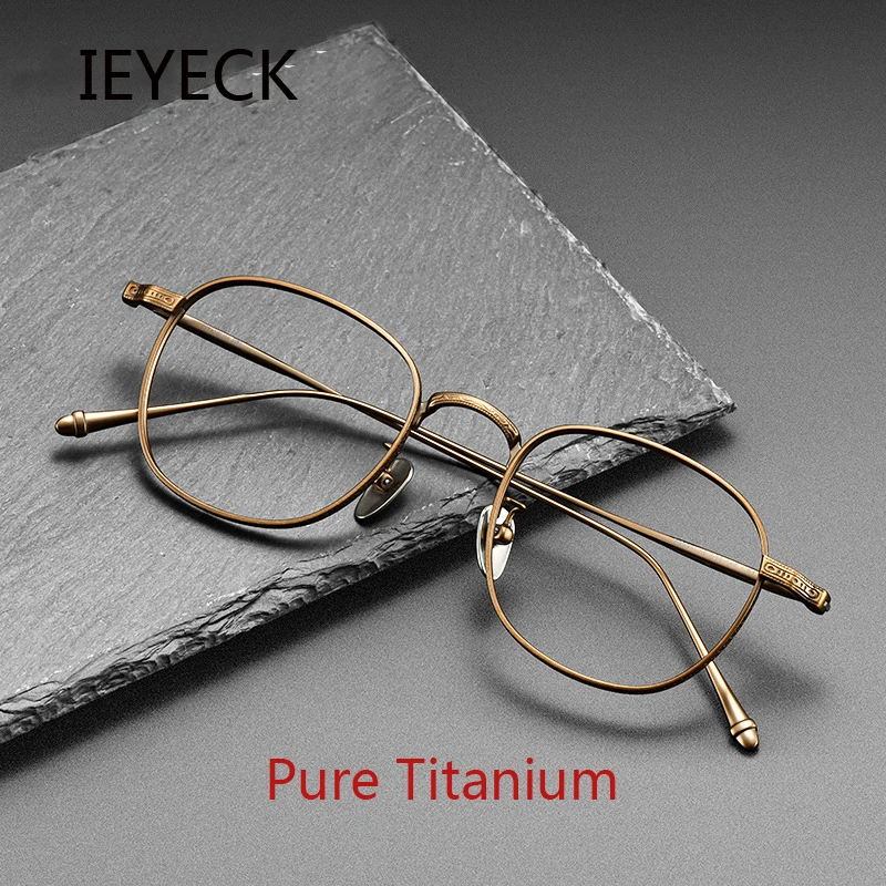 

IEYECK ретро круглая оправа для очков из чистого титана для женщин и мужчин винтажная мужская оправа для очков брендовый дизайн очки мужские очки