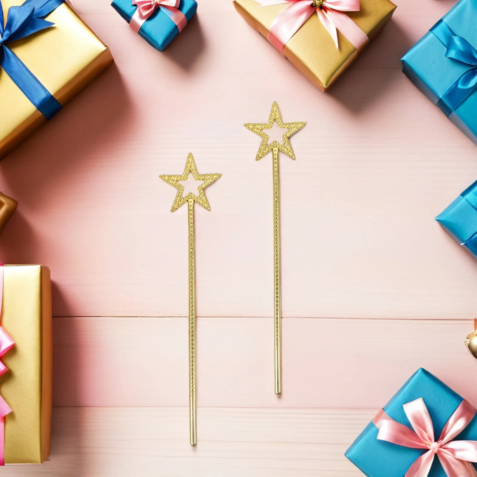 

15Pcs Children Hollow Stick for Birthday Party Cosplay Stage Performance Fairy Star Wand