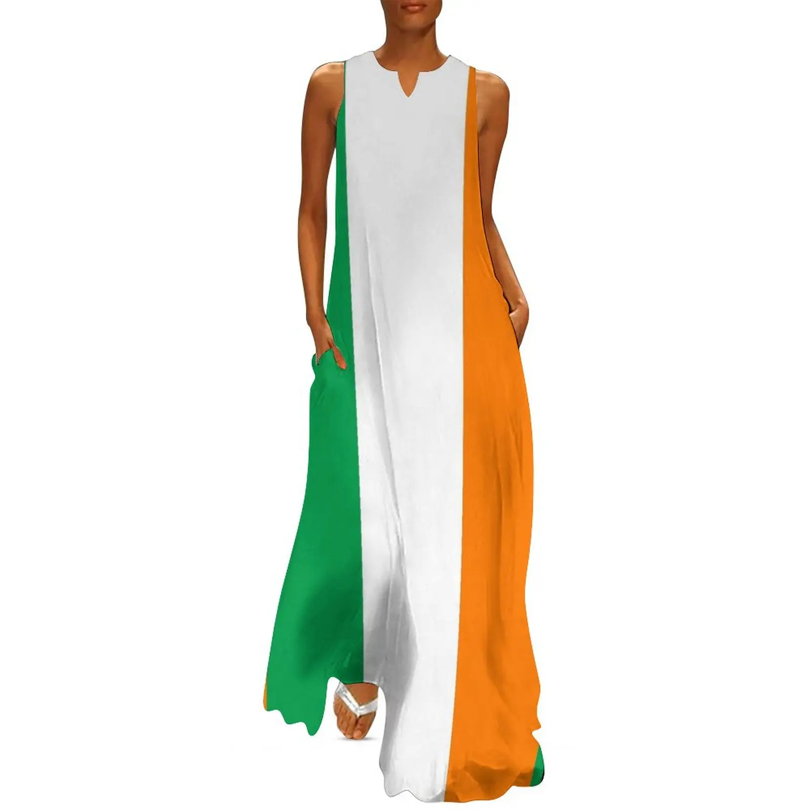 Ireland Flag - Irish T-Shirt Long Dress elegant guest wedding dress elegant dress elegant women