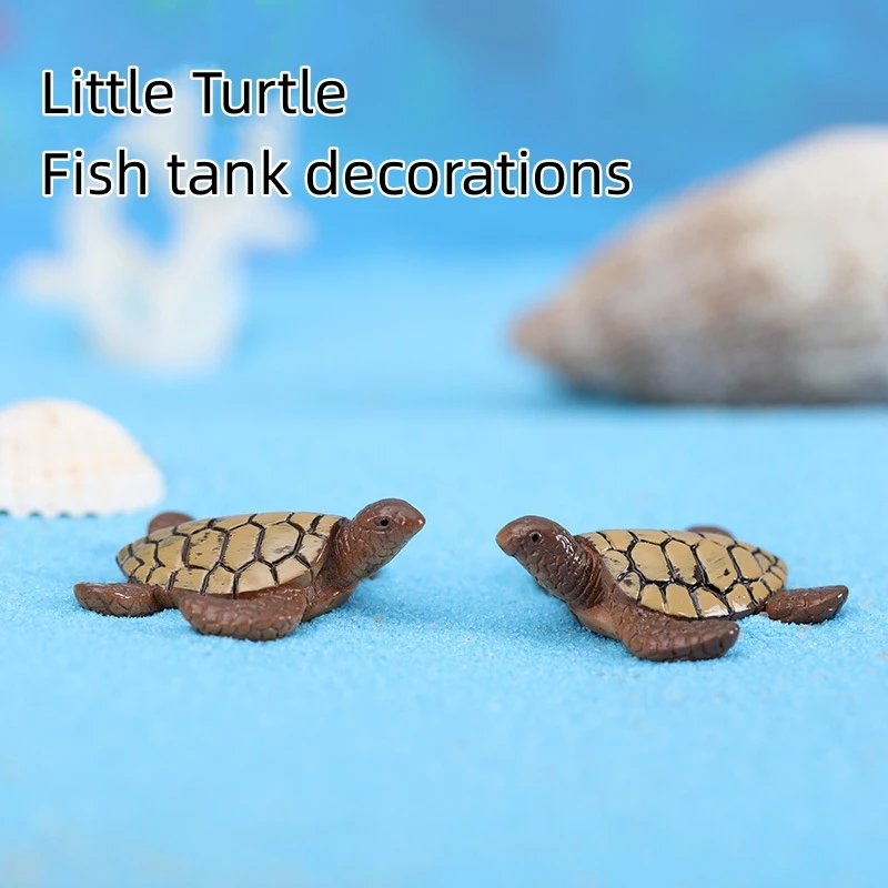 MINI Sea Turtle รุ่นเรซิ่นเครื่องประดับ Aquarium Fish TANK บ้านภูมิทัศน์อุปกรณ์ตกแต่งฝีมือดีรูปแบบ PROP