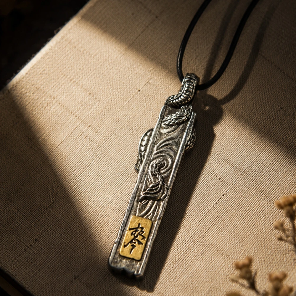 Personality Azure Dragon Talisman Pendant Male Accessories Ethnic Style General Guan Yu Edict Runes Seal Pendant Women Jewelry