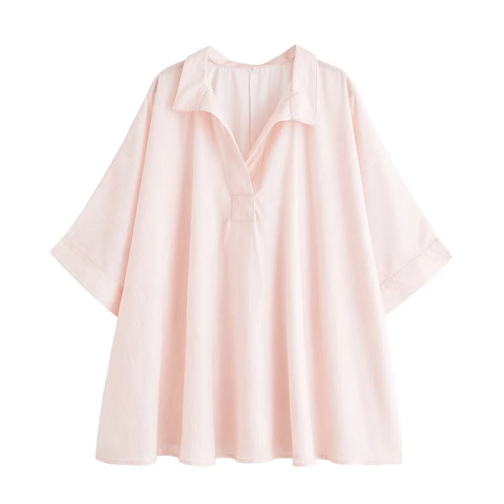 

2025 Fashion New Product Women's Clothing European and American Style Simple and Versatile Loose Striped Shirt for Women