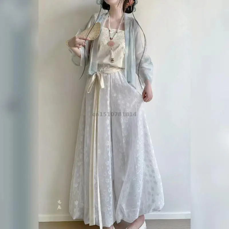 set-di-abiti-hanfu-della-dinastia-song-per-donne-top-trasparente-ricamato-giacca-pantaloni-a-gamba-larga-jacquard-cintura-nuovo-stile-cinese-casual