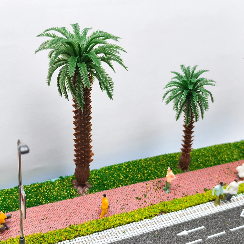 Realistic date palm tree model, Ideal for HO N scale railroad layout, tropical island diorama, dollhouse DIY scenery making
