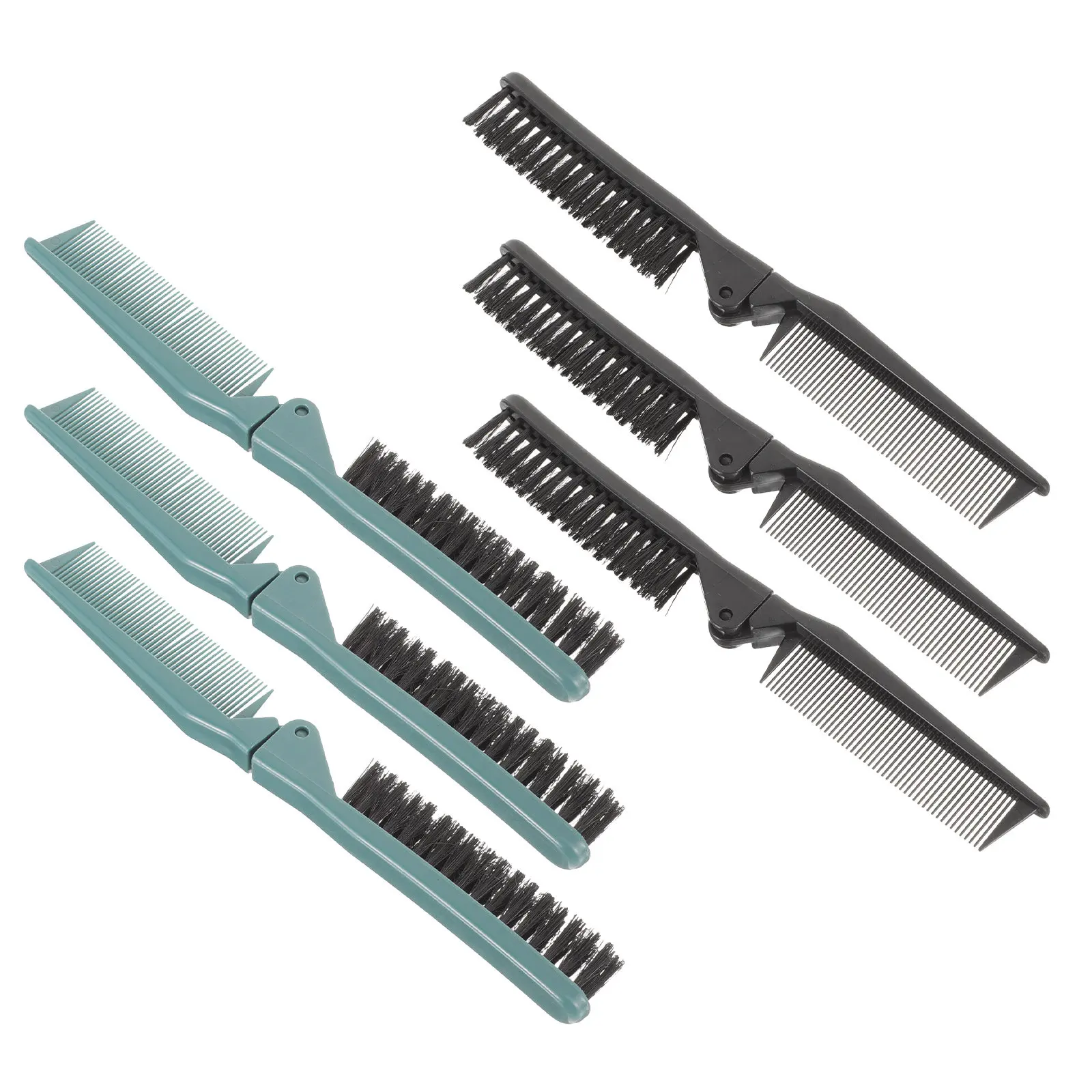 

Набор из 6 складных дорожных расчесок для волос: двусторонние портативные расчески для укладки для мужчин и женщин, для кудрявых и прямых волос, складные