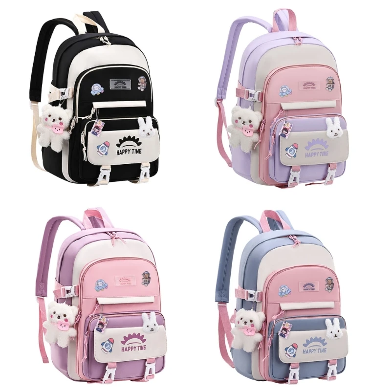 à d'école pour enfants, à pour ordinateur portable pour filles, sacs d'école primaire avec épingles pendentif