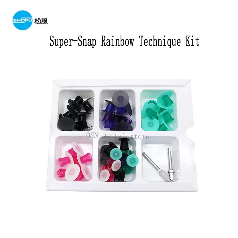 1 Set SHOFU Super-Snap Rainbow Technique Kit 20-Piece Rainbow Polishing Discs for Crowns & Fillings – Dental Lab Tools